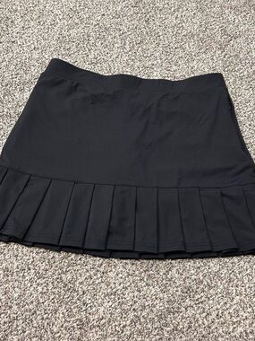 Lulu B Women’s Skort Black Pleated Hem Pockets L Golf Tennis Pickleball